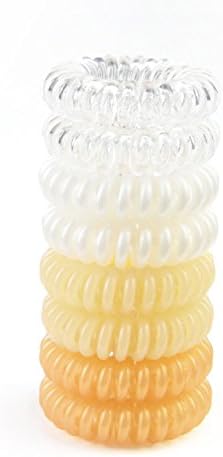 Pretti PonyTM Spiral No Crease Twist Hair Tie - with Shrink-Back technology - 8 pack CARAMEL BLONDE
