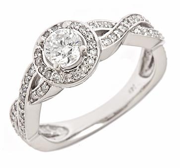 1.35 Ct Round Diamond Halo Engagement Ring Pave