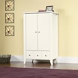 Storage Armoire Closet - Soft White Finish