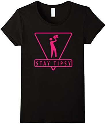 Women's Bartender T-Shirt - Stay Tipsy Funny Drinking Alcohol Tee Large Black