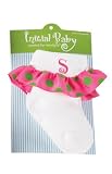 Mud Pie Initial Baby Initial Baby Personalized White Sock with Pink Ruffle and Letter S