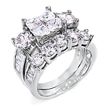 Vanessa: Stunning & Contemporary Womens Sterling Silver 8.15ct Russian Ice CZ Simulated Diamond Two Piece Bridal Wedding Ring Set, size 8.0 Vanessa: Stunning & Contemporary Womens Sterling Silver 8.15ct Russian Ice CZ Simulated Diamond Two Piece Bridal Wedding Ring Set, size 8.0