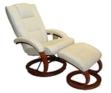 Produkt-Bild: Alpha Techno Massagesessel mit Sitzheizung und Hocker (Echtes Leder beige)