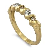 9ct Yellow Gold Ladies Diamond And Champagne Diamond Ripple Shape Ring Set With 17pts Of Diamonds Size - N