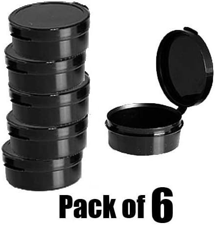 Smash Snuff Stash Box Hinge Top Plastic Pill Pod - Black Medium: 6 Pack