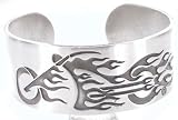 FLAMING Bike Fire MOTORCYCLE PEWTER Cuff BRACELET