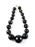 Kenneth Lane jewelry black faceted graduated bead necklace