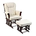 Storkcraft Sleigh Glider Rocker and Ottoman - Cherry/ Beige