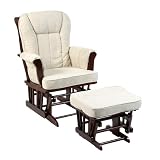 Storkcraft Sleigh Glider and Ottoman - Cherry/ Beige