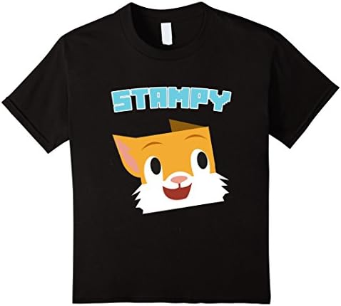 Kids Stampy Cat Short Sleeve T-Shirt ft. Stampylongnose 12 Black