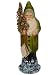 Ino Schaller 10-inch Green Coat Paper Mache Candy Holder Santa; Signed Limited Edition