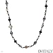 DV ITALY Nice Necklace With Crystals, 6.57.5mm Freshwater Pearls and Simulated gems Made of Black Resin. Total item weight 42.2g Length 43in