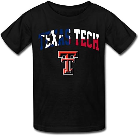 RIen Youth NCAA Texas Tech Red Raiders Logo Kids T-Shirt - M Black