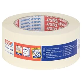 Tesa Sensitive Surfaces Low Tack Masking Tape With 7 Days Residue Free Removal, 50 mm x 50 m