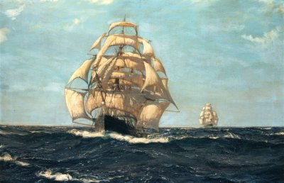 The Pride Of The Ocean - 'Cutty Sark' Fine Art Poster Print by Montague Dawson, 28x20
