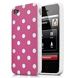Pink and White Polka Dot Split Pattern Soft Case For Apple iPhone 4S / 4 (AT&T, Verizon, Sprint)