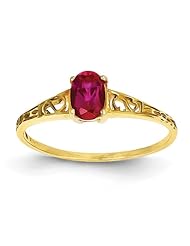14k Yellow gold July Birthstone Ring