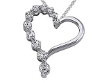 0.50 cts Journey Diamond Heart Pendant - 14kt White Gold LIFETIME WARRANTEE