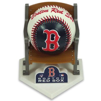 BOSTON RED SOX OFFICIAL LOGO BASEBALL + STADIUM CHAIR DISPLAY