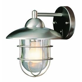 Trans Globe Lighting 4371 ST 12-Inch 1-Light Outdoor Wall Lantern, Stainless Steel