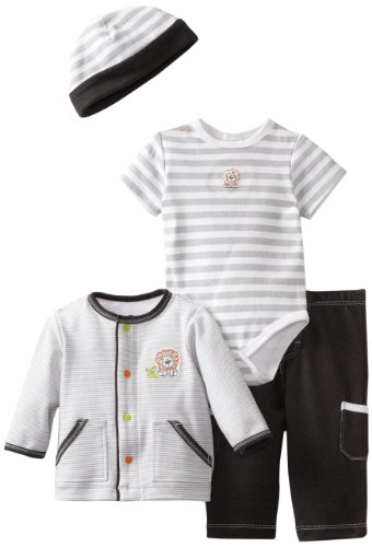 Little Me Baby-boys Newborn Lion 4 Piece Tmh Pant Set, Black, New Born