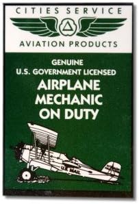 CITIES AIRPLANE MECHANIC ON DUTY FRIDGE MAGNET