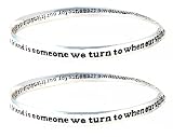 Two (2) Bracelet Set - Friend Poem - A Friend is Someone.. ~ Silver Tone Metal (68mm) (FB88)