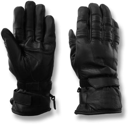 Vance Leathers Men's Leather Motorcycle / Driving Gloves - Black - L