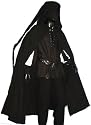 Mittelalter Zipfelcape, Cape, Gothic Umhang, Vampir, Larp Mantel 48-56 Schwarz 5011
