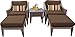 TK Classics 5 Piece Manhattan Outdoor Wicker Patio Furniture Set, Cocoa 05e