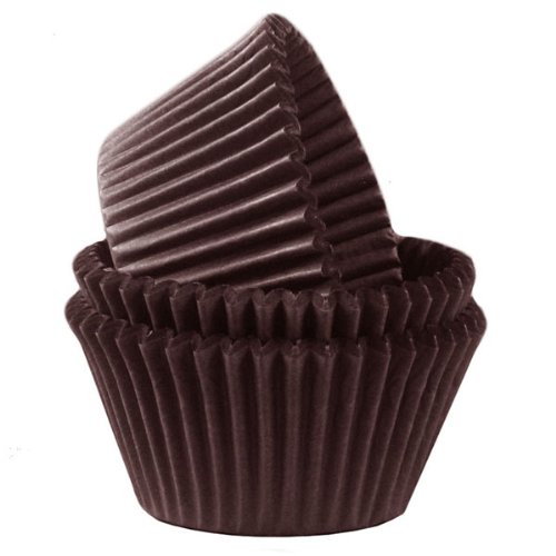 Global Sugar Art Products Baking Cups, Standard, 500 Count, Chocolate Brown