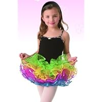 Posh Int'l Rainbow Tutu Black Leotard Dress Girls Dance Costume