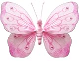 Pink Shimmer Butterfly nylon hanging ceiling wall baby nursery room wedding decor decoration
