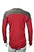 Two Tone V-Neck Henley Thermal Wine. Size: XL
