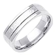 18K Fancy White Gold Wedding Band Width 6.0mm
