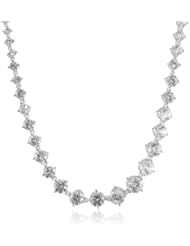 Sterling Silver Swarovski Zirconia Graduated Necklace, 18.5"