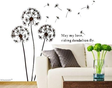 BONAMART ? Dandelion nursery kids room removable quote vinyl wall decals stickers AY695