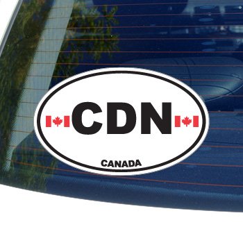 CDN Canada Country Auto Oval Flag - Window Bumper Laptop Sticker