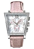 Corum Corum Trapeze Ladies Chronograph Pink Crocodile Strap Watch with Diamond Bezel 196404470008PM81