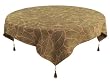 Pack of 2 Urban Fusion Leaf Print Green Tablecloths with Tassles 54"