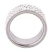 Gorgeous Stainless Steel White 5 Rows Lines Cz Cubic Zirconia Round Crystal Wedding Band Ring ,8mm Width