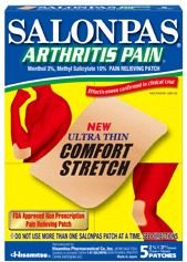 Salonpas Arthritis Pain Relieving Patch One box of 5 patches (Patch size 2.75 in x 3.94 in)