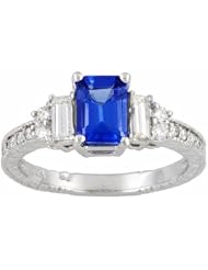 14K White Gold Tanzanite and Diamond Ring -- LIFETIME WARRANTY