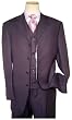 Extrema by Zanetti Black with Fuchsia and Violet Stripes 130'S Italian Wool Vested Wideleg Suit Extrema by Zanetti Black with Fuchsia and Violet Stripes 130'S Italian Wool Vested Wideleg Suit