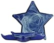 Colorful Recycled Art Glass Large Cobalt Blue Star Dish 15 1/2"D, 1 1/2"H