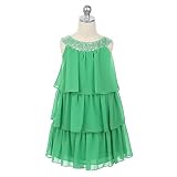 Sweet Kids Toddler Little Girl Green Tiered Sequined Party Dress 2T-12