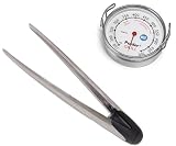 Polder Grill Surface Thermometer and a Stainless Steel BBQ Tong with Built in LED Flashlight