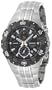 Seiko Men's SNAD35 Silver-Tone Black Bezel Sport Alarm Chronograph Watch