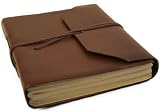 Produkt-Bild: Indra handgemachtes Ledernotizbuch braun, Seiten aus 100% Baumwolle (15cm x 20cm)