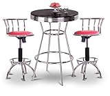 IMAGE OF Chrome Bar Table & 2 Chrome Adjustable 24